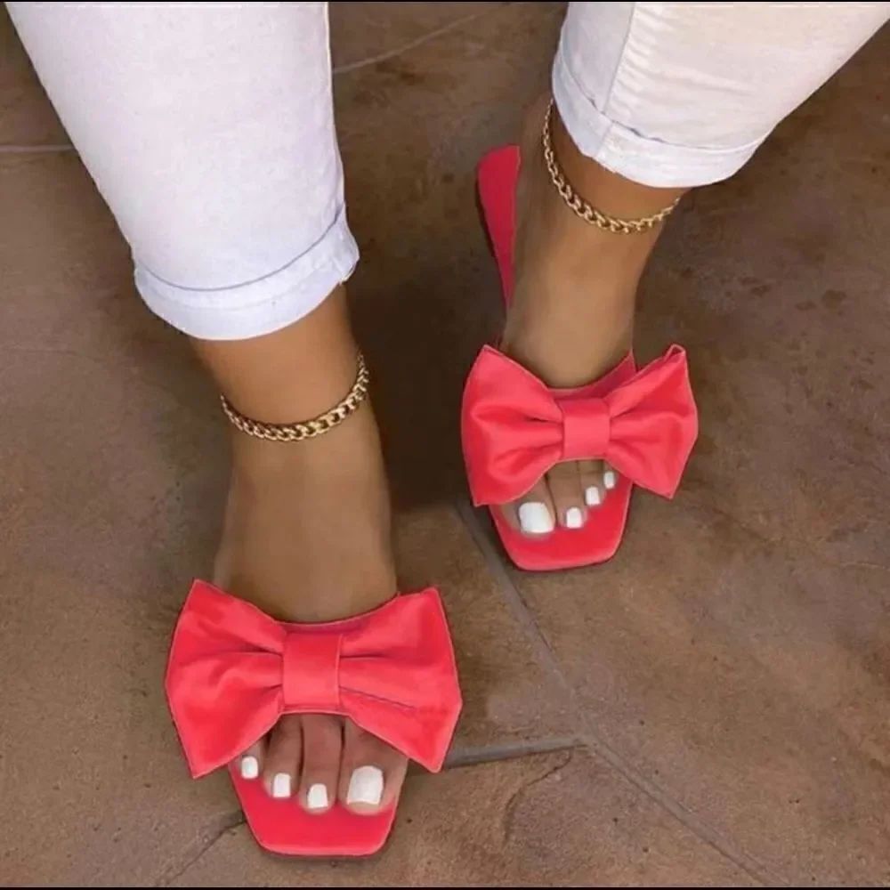 Bow Slide Sandals - Picture 1 of 3